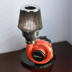 Car polisher with a brown filter on a wooden surface