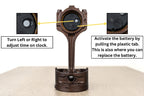 Automotive Ford clock decor crafted from genuine engine components.
