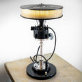 Black automotive distributor lamp built from real engine components, featuring a bold muscle car inspired design.