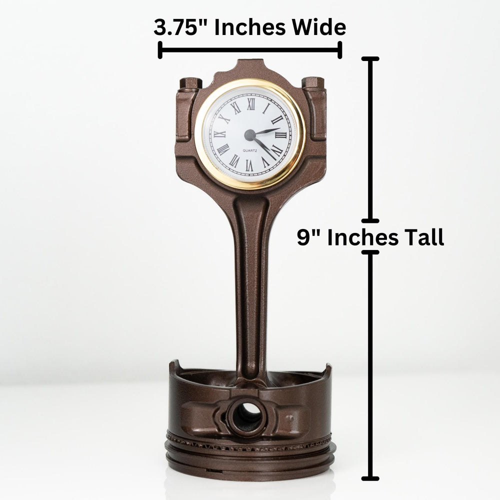 Ford piston desk clock designed for offices, garages, and car enthusiast spaces.