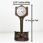 Ford piston desk clock designed for offices, garages, and car enthusiast spaces.