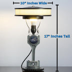 Handcrafted Chevy piston lamp built one at a time from real automotive parts for unique car enthusiast lighting.