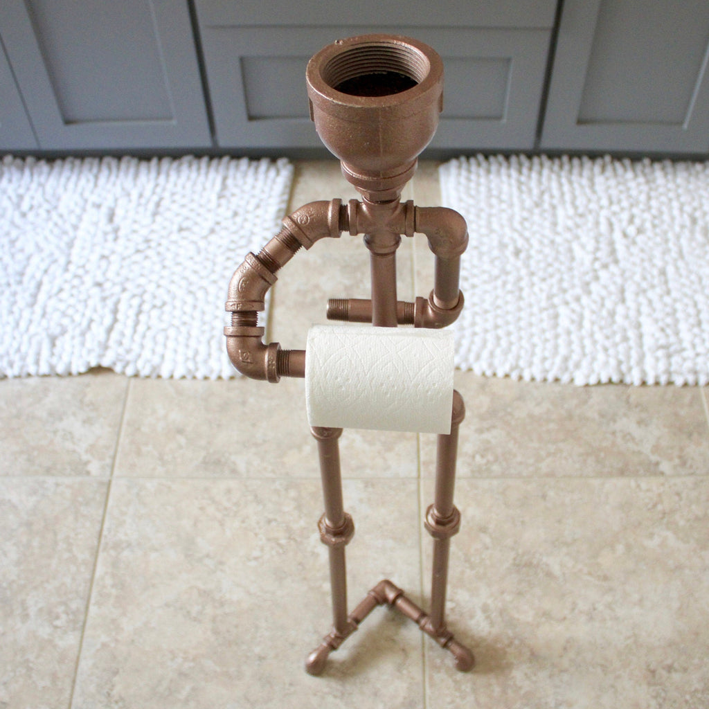 Handmade pipe toilet stand built for durability and everyday use.