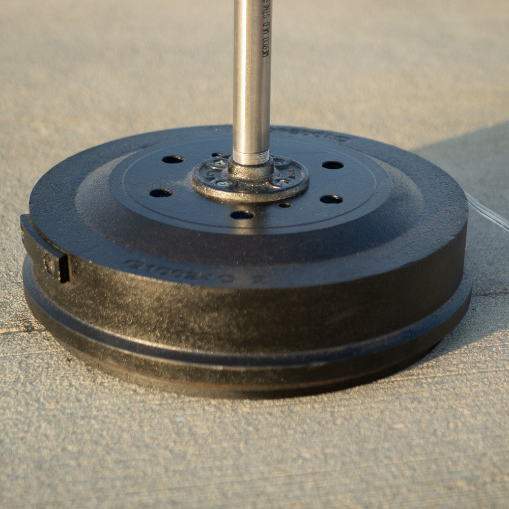 Retro street parking meter floor lamp made from genuine vintage equipment.